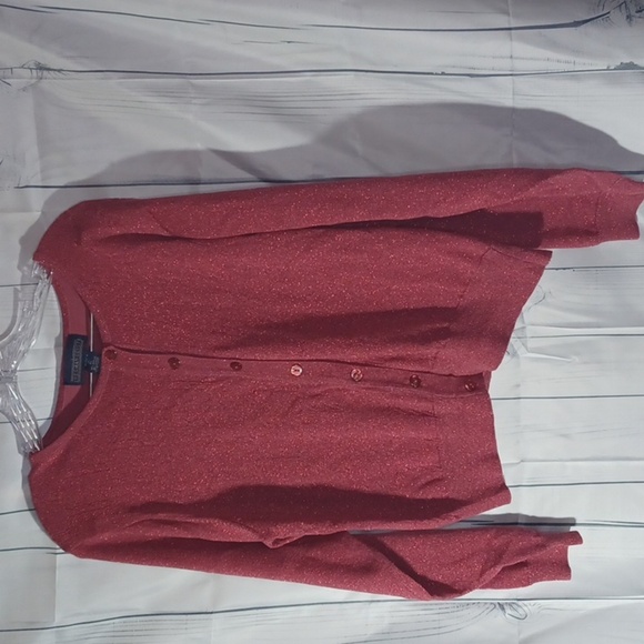 Herman Geist Vintage button front  sweater with sparkles - Picture 1 of 9